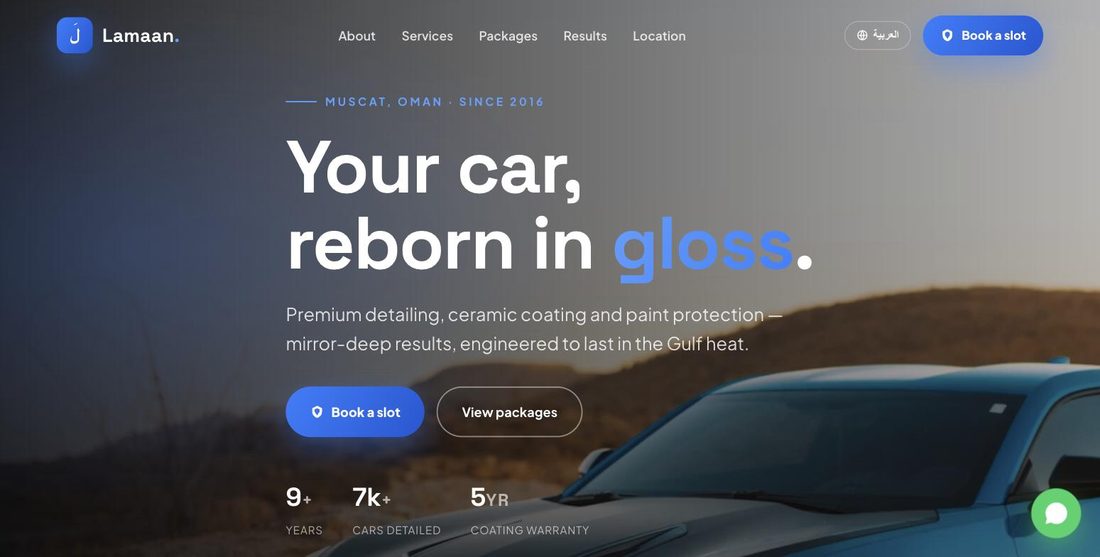 Lamaan Auto Spa website demo — ScrollJuice