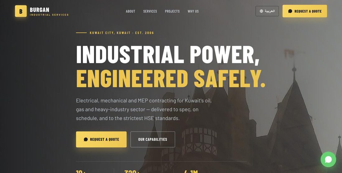 Burgan Industrial website demo — ScrollJuice