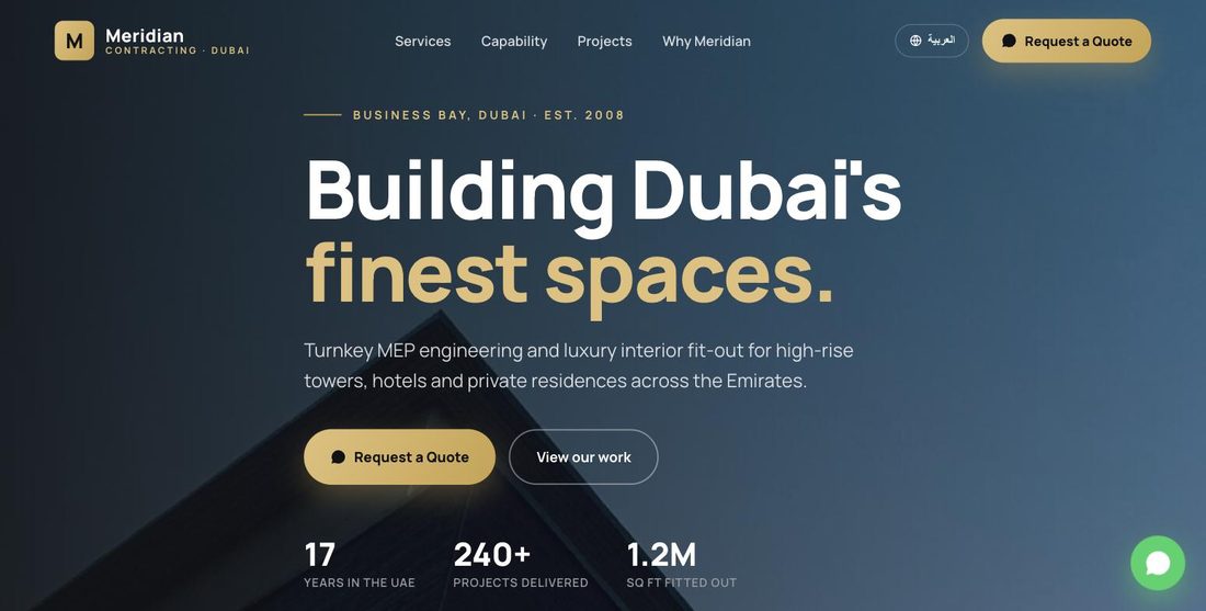 Meridian website demo — ScrollJuice
