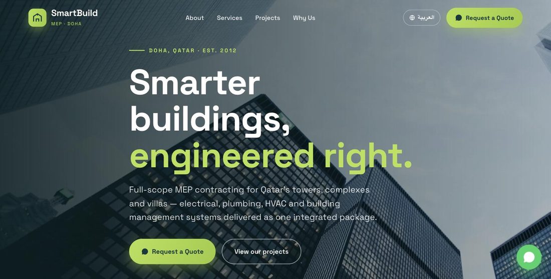 SmartBuild MEP website demo — ScrollJuice