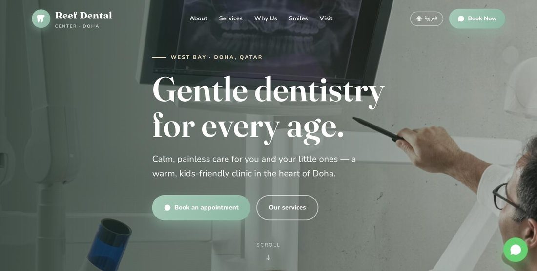 Reef Dental website demo — ScrollJuice