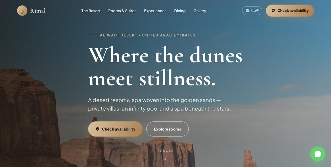 Rimal Resort website demo — ScrollJuice