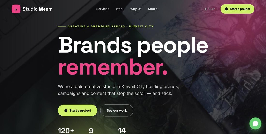 Studio Meem website demo — ScrollJuice