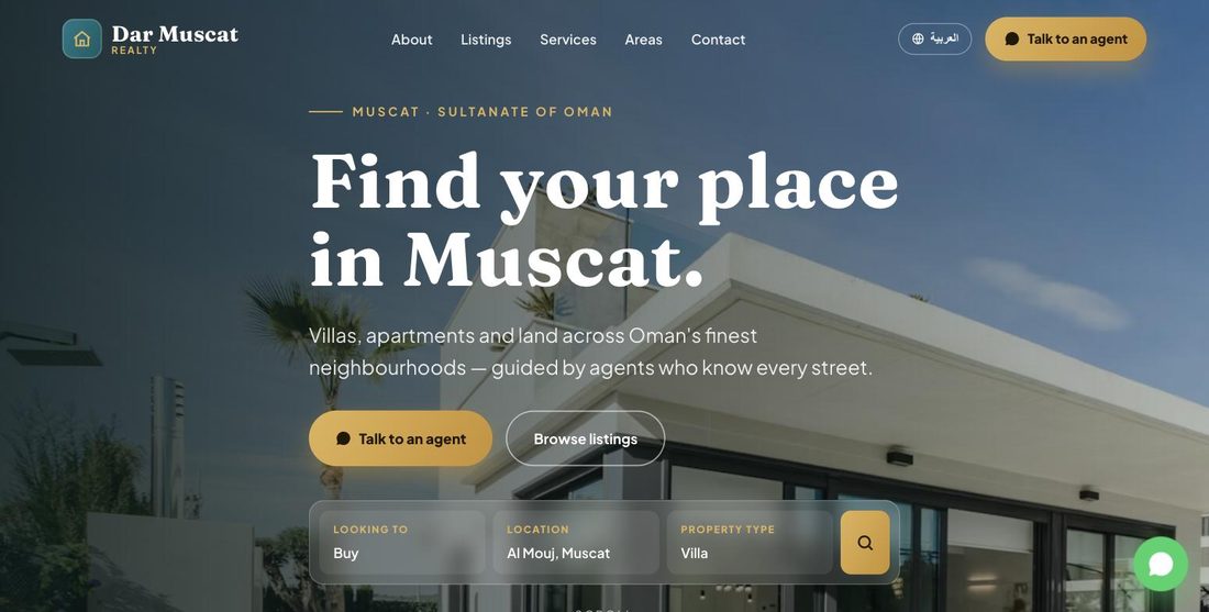 Dar Muscat Realty website demo — ScrollJuice