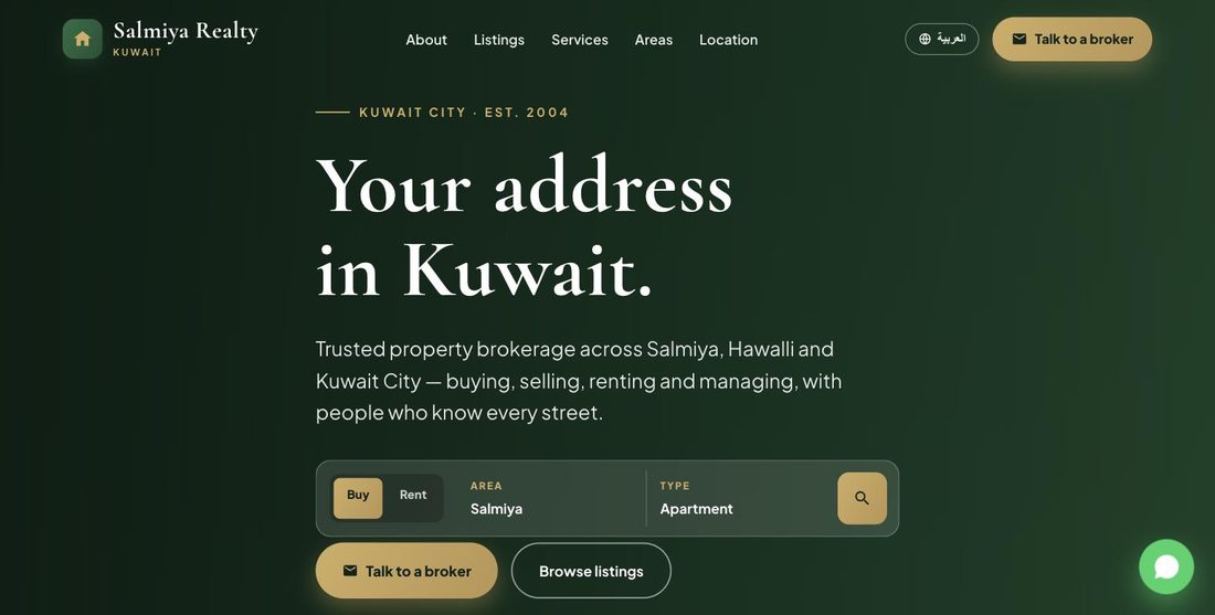 Salmiya Realty website demo — ScrollJuice