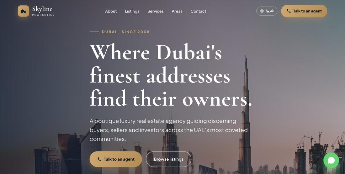 Skyline Properties website demo — ScrollJuice