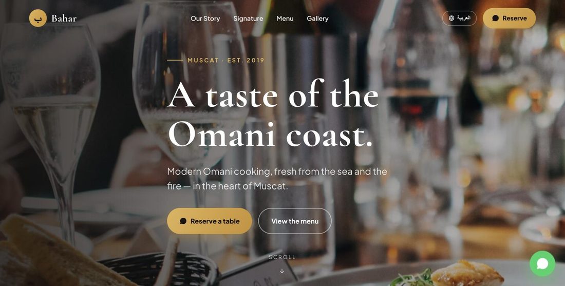 Bahar website demo — ScrollJuice