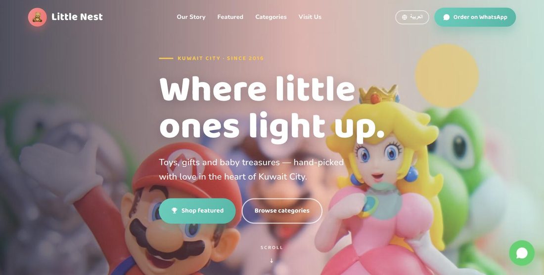 Little Nest website demo — ScrollJuice