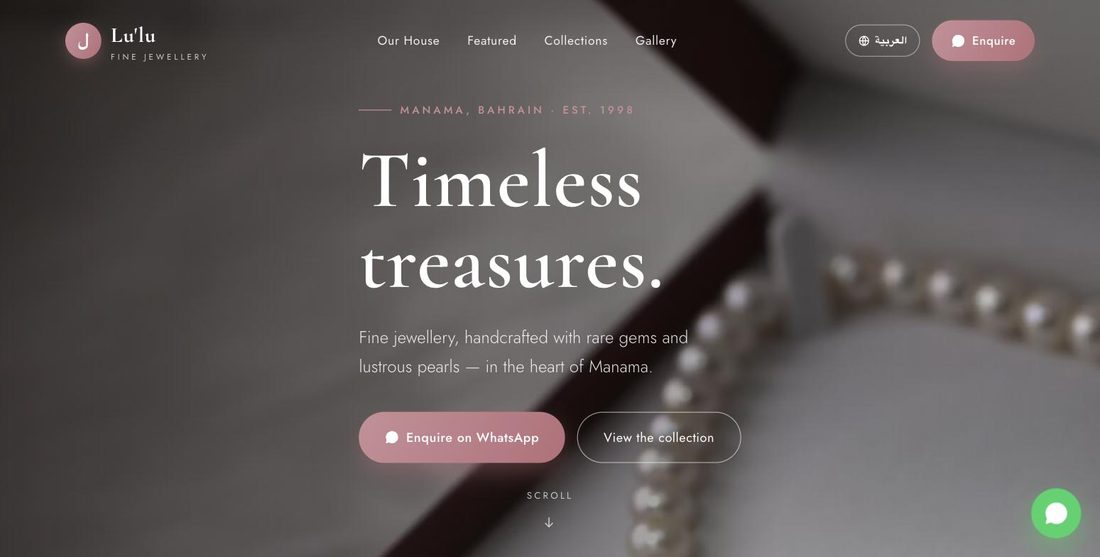 Lu'lu Jewellery website demo — ScrollJuice