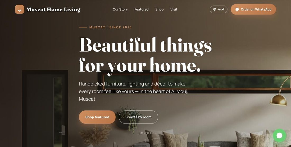 Muscat Home website demo — ScrollJuice