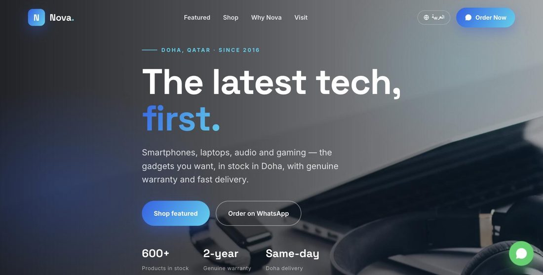 Nova Electronics website demo — ScrollJuice