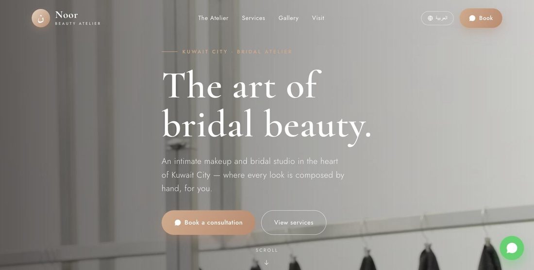 Noor Atelier website demo — ScrollJuice