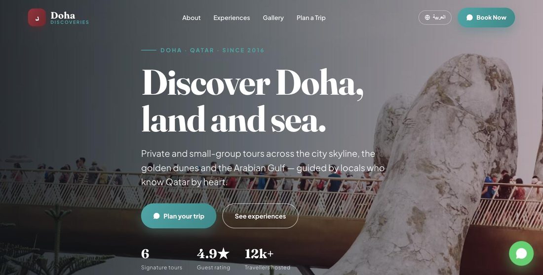 Doha Discoveries website demo — ScrollJuice