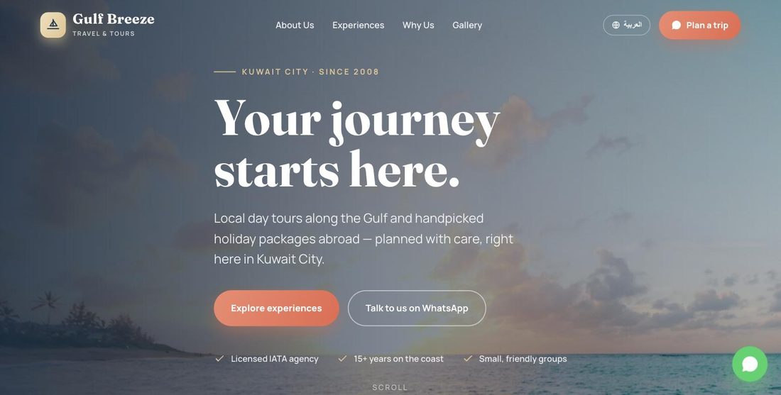 Gulf Breeze website demo — ScrollJuice